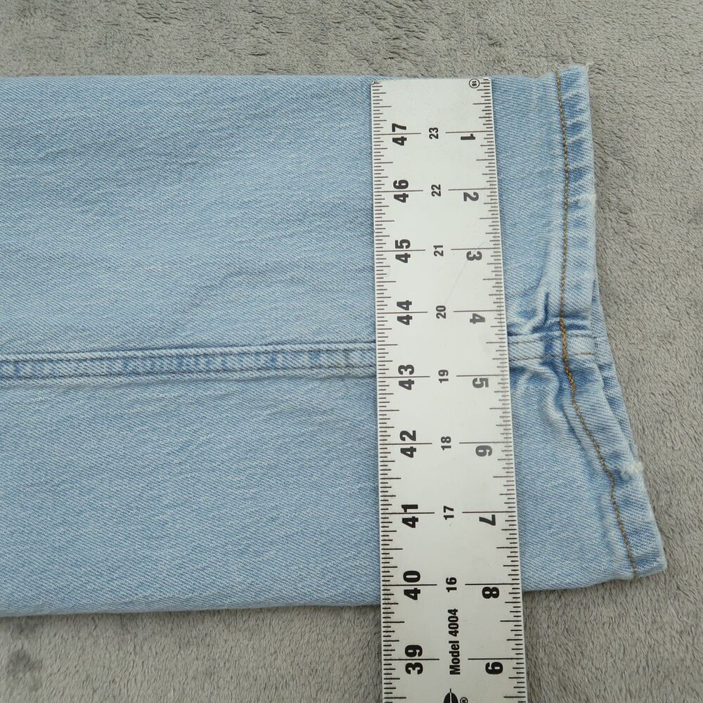 Tommy Jeans Mens Size 36x32 Blue Relaxed Straight Stretch Light Wash Distressed - Picture 8 of 16